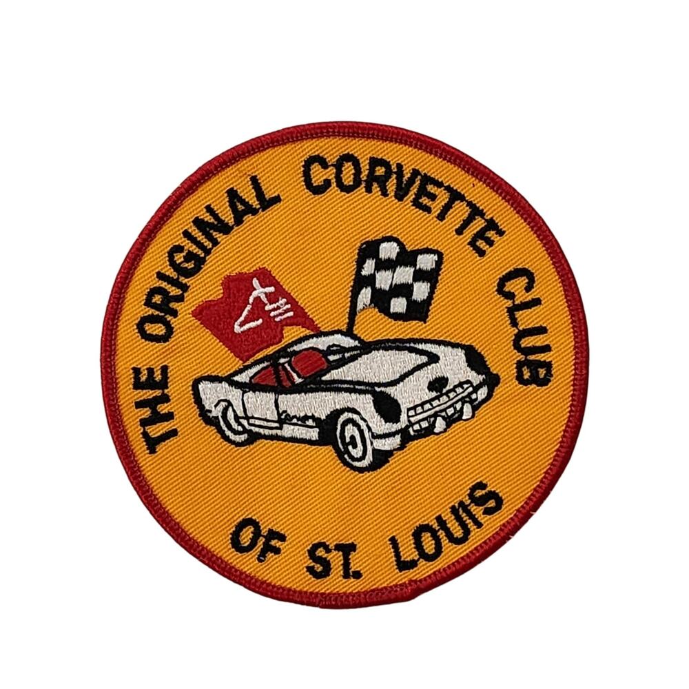 THE ORIGINAL CORVETTE CLUB OF ST. LOUIS STINGRAY ROADSTER CAR CLOTH PATCH UNUSED